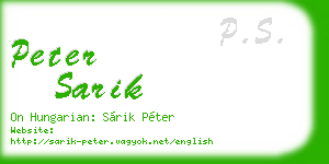 peter sarik business card